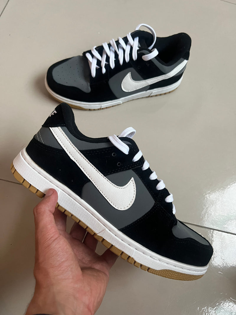 Dunk Cinza Preto Bco Sola Caramelo