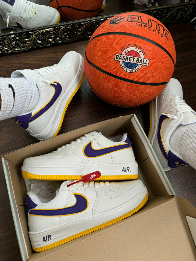 AF1 Lakers Branco Amarelo Uva GS