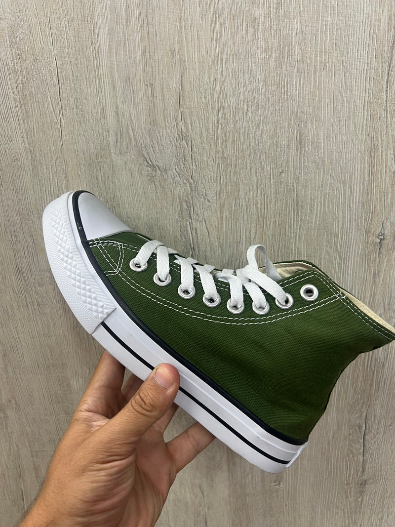 Converse All Star 25 ao 39 Verde Musgo Cano Alto