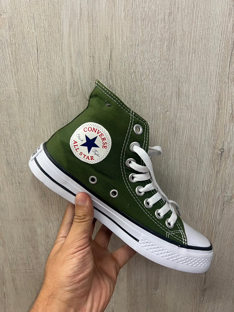 Converse All Star 25 ao 39 Verde Musgo Cano Alto