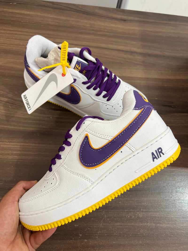 AF1 Lakers Branco Amarelo Uva GS