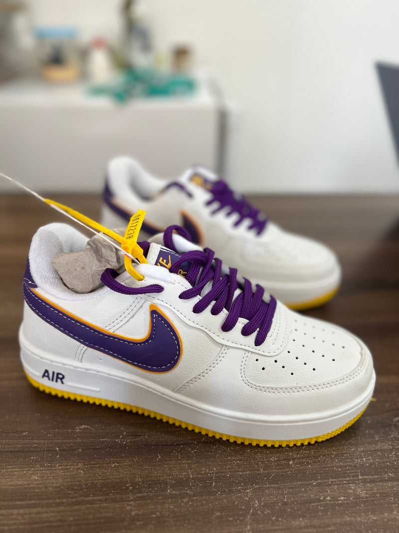 AF1 Lakers Branco Amarelo Uva GS