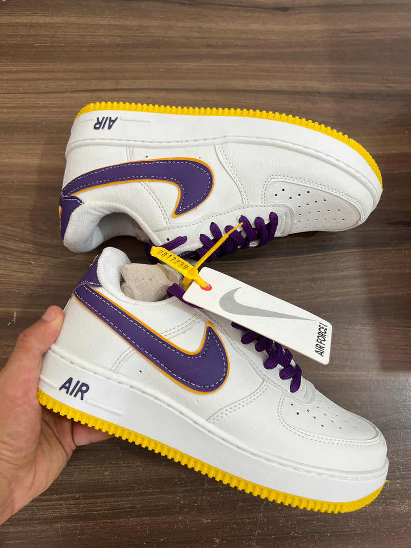 AF1 Lakers Branco Amarelo Uva GS