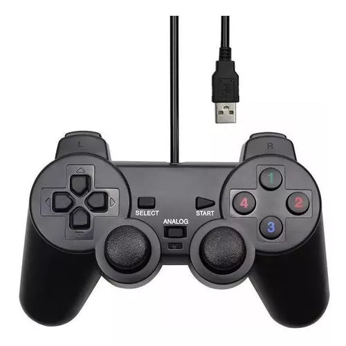 Controle De Ps2 Com Fio Usb E Analogico Retro Game Shinka