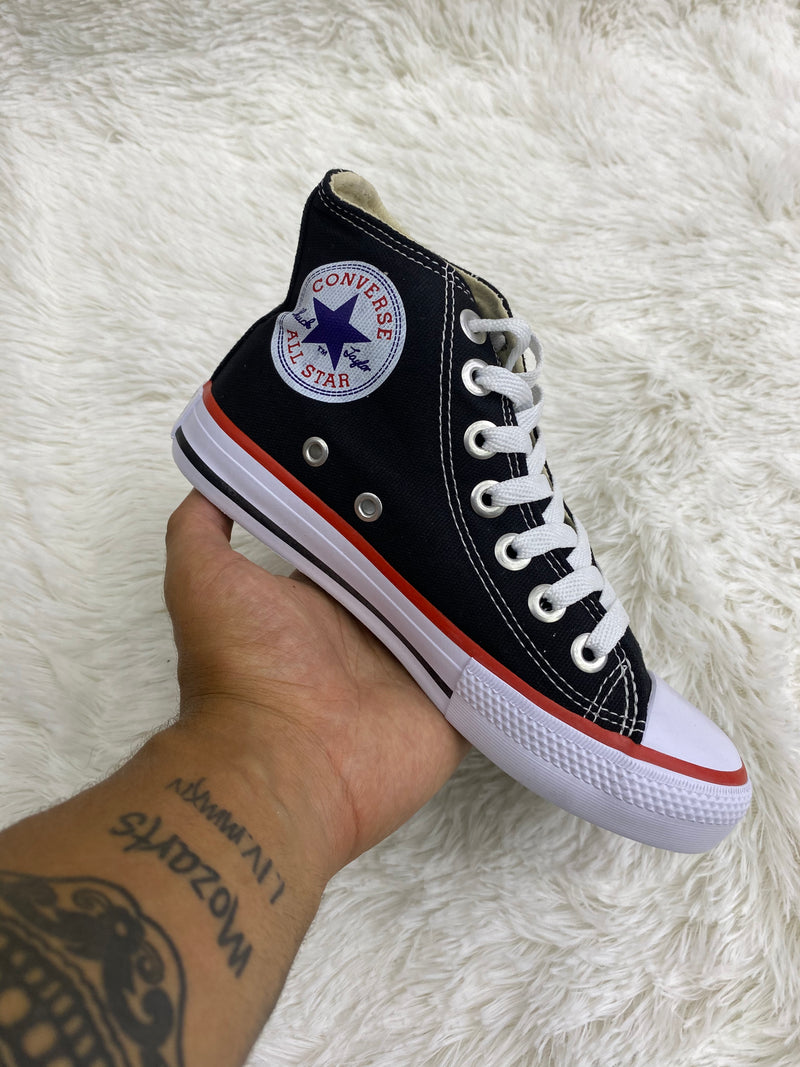 Converse All Star 25 ao 43 Preto Cano Alto