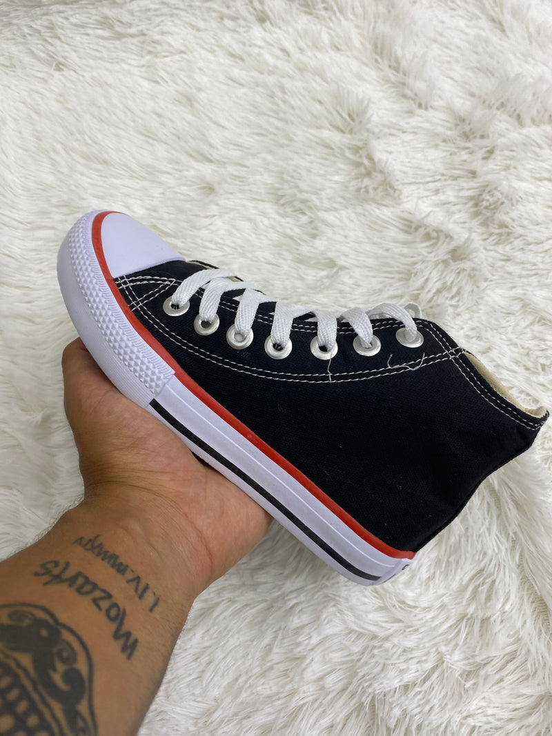 Converse All Star 25 ao 43 Preto Cano Alto