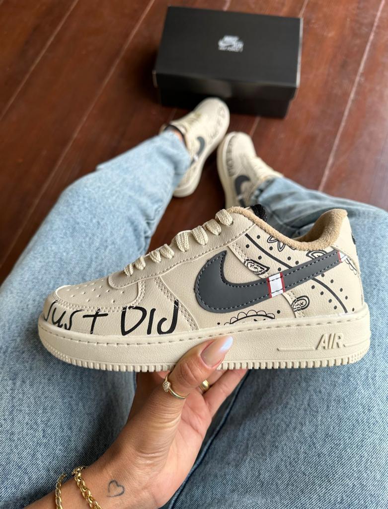 AF1 Just do It Bege Novo 34 ao 43