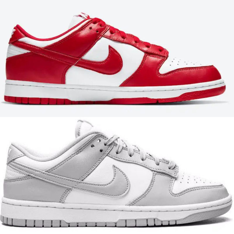 Dunk Low Cinza + Vermelho  - Compre 1 Leve 2