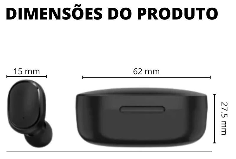 Fone Ouvido Bluetooth Sem Fio Com Visor Apple/Android