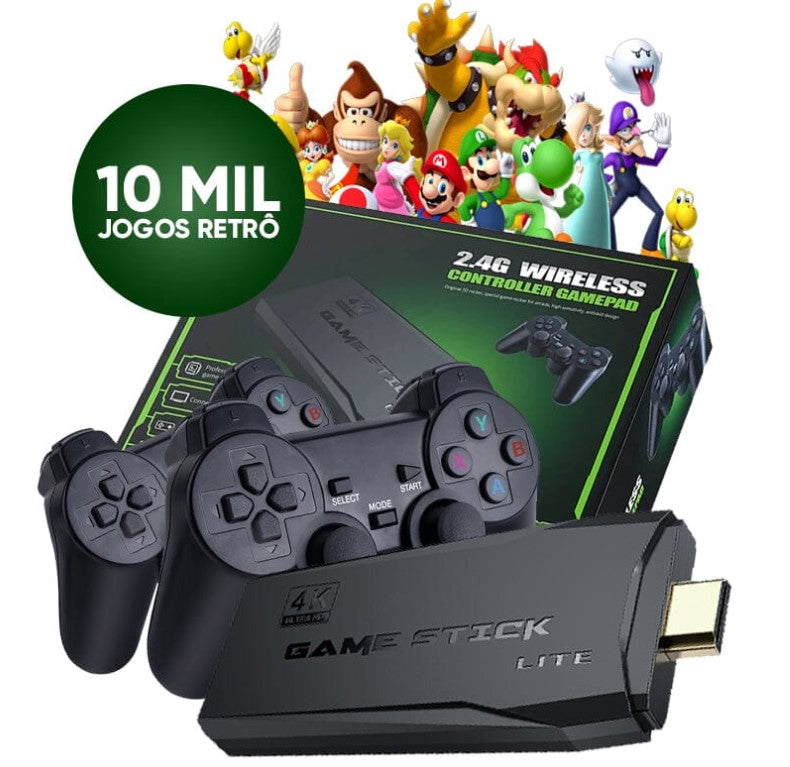 Game Retrô Original 10.000 Jogos 4k 2 Controles de Brinde - Ultimas Unidades