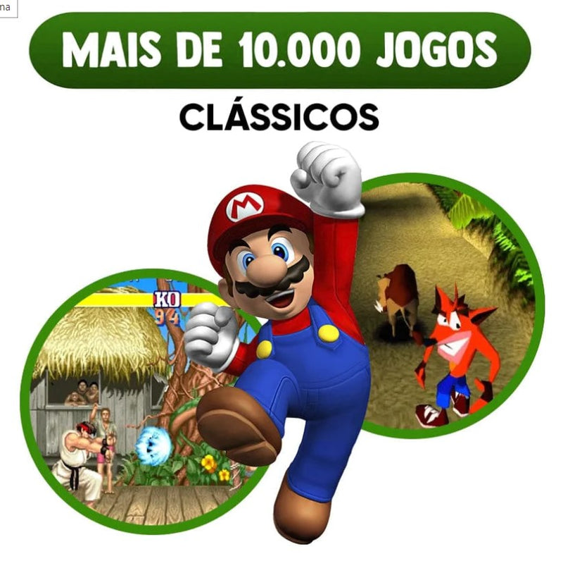 Game Retrô Original 10.000 Jogos 4k 2 Controles de Brinde - Ultimas Unidades