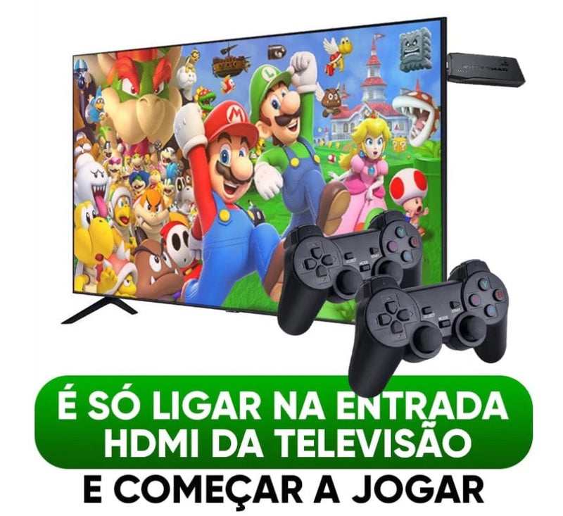 Game Retrô Original 10.000 Jogos 4k 2 Controles de Brinde - Ultimas Unidades