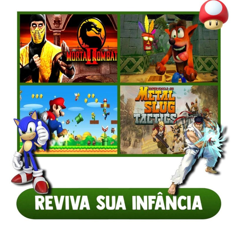 Game Retrô Original 10.000 Jogos 4k 2 Controles de Brinde - Ultimas Unidades