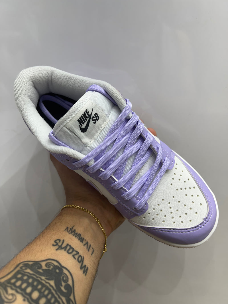 Dunk Lilas Branco Couro Sintetico