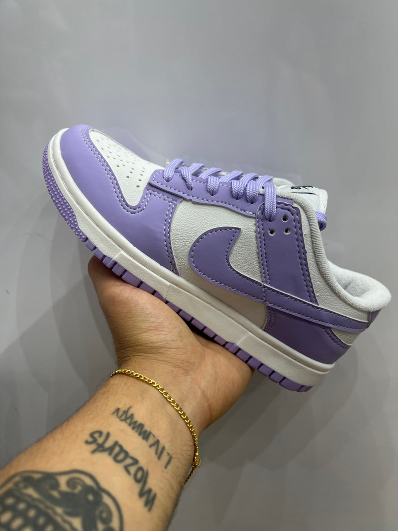 Dunk Lilas Branco Couro Sintetico