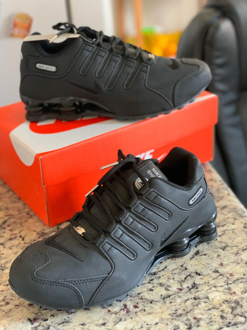 SHOX NZ PRETO PRETO UNNISEX COURO FRETE GRATIS