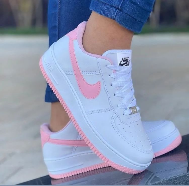 Air force novo branco e rosa claro