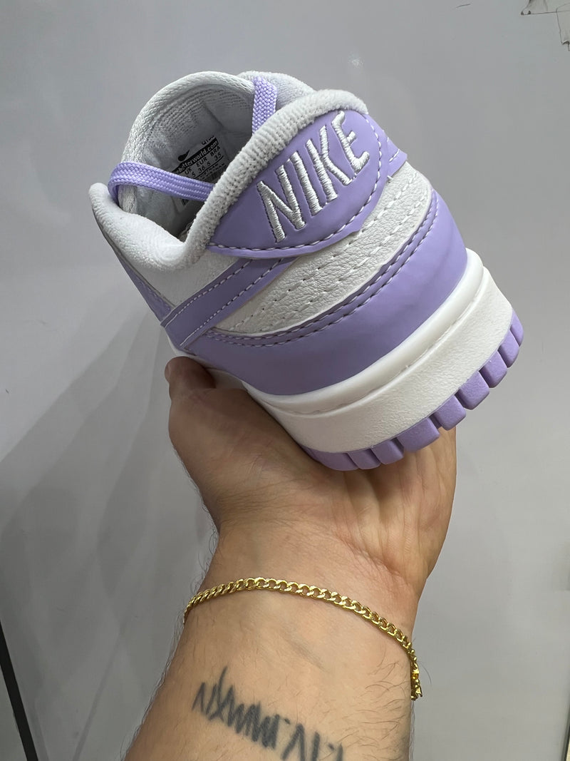 Dunk Lilas Branco Couro Sintetico