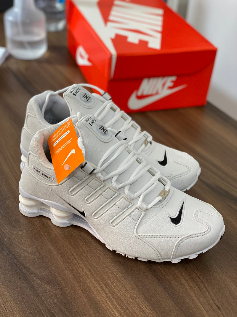 SHOX NZ BRANCO PRETO UNNISEX COURO FRETE GRATIS